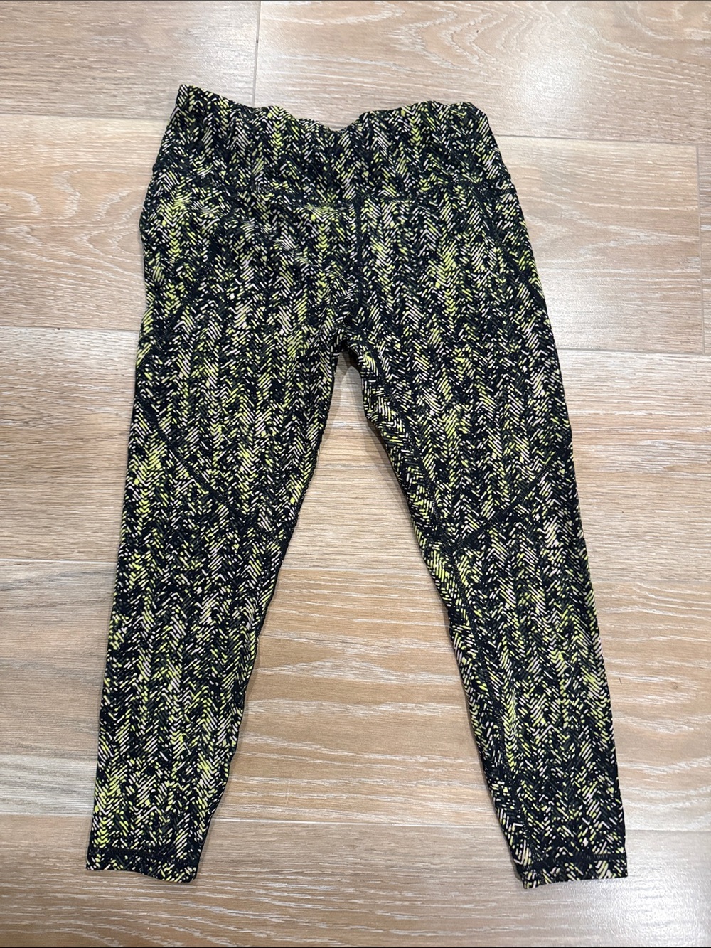 Sweaty Betty The Power 7/8 Leggings Black Neon Abstract Print M